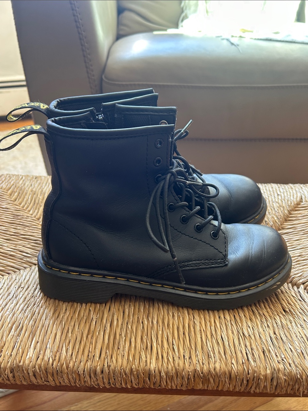 Dr. Martens Kids Black Lace-Up Ankle Boots